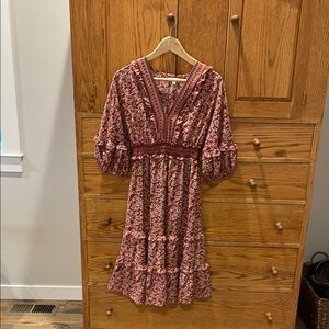 Max Studio Floral Midi Dress Size Small